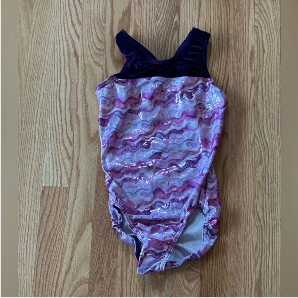 Jam wear leotard purple gymnastics Leo leopard sparkles iridescent adult Small